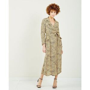 Mes Demoiselles Rosita Printed Coat Dress in Tan Panther Size 36 US 4-6